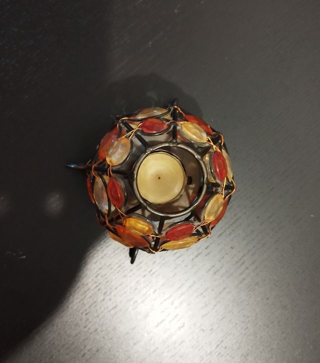 Portavelas metal y cristal