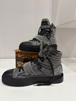 Scarpe Gienchi glitter argento 40