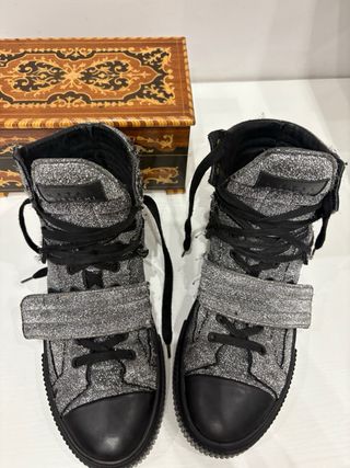 Scarpe Gienchi glitter argento 40