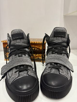 Scarpe Gienchi glitter argento 40