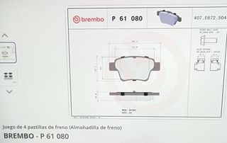 Pastillas de freno  traseras