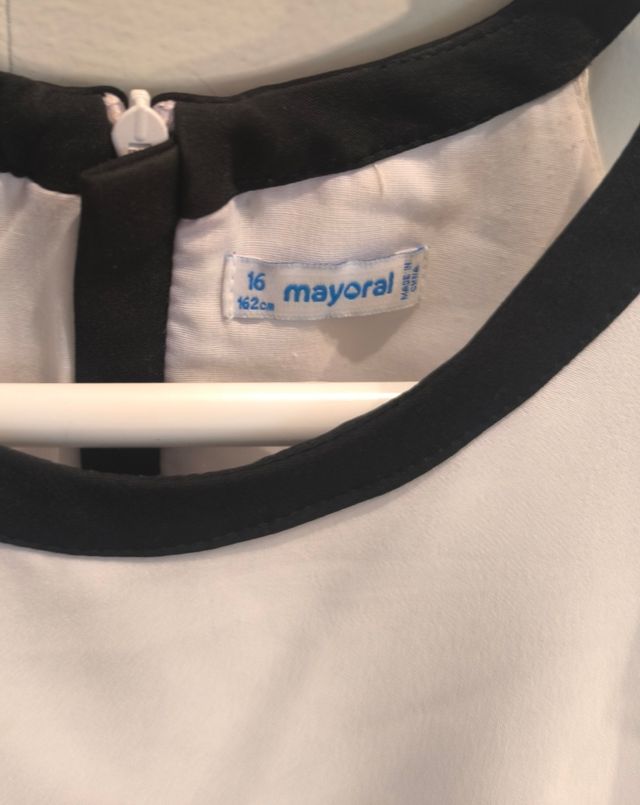 Vestido Mayoral niña o chica - Blanco y negro T16