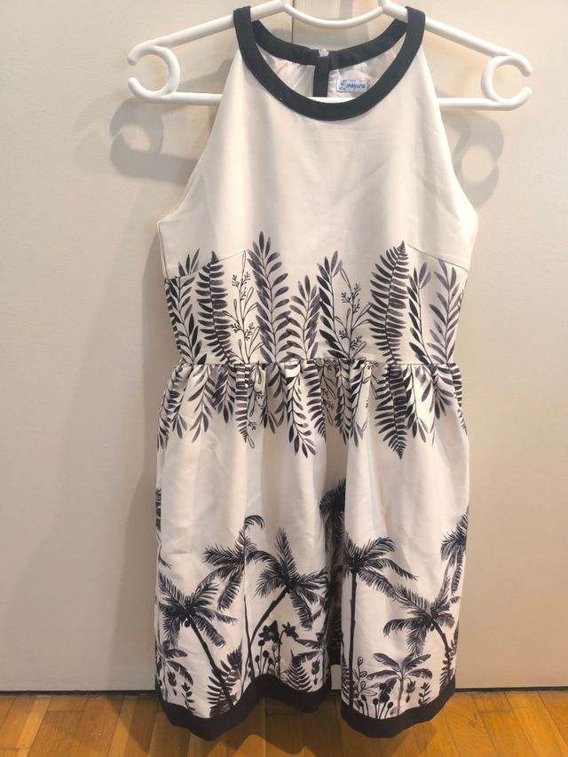 Vestido Mayoral niña o chica - Blanco y negro T16