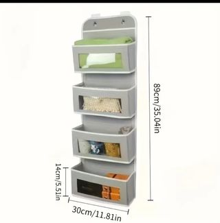 Organizzatore di stoccaggio grigio a parete pieghe