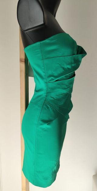 Miniabito verde smeraldo raso