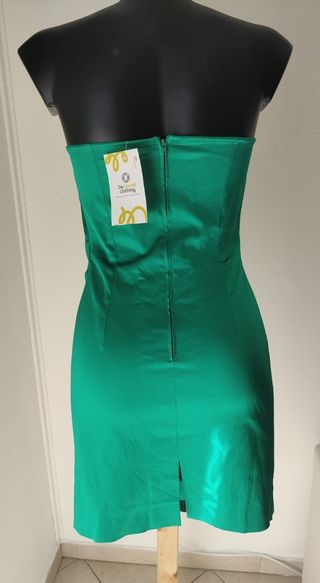 Miniabito verde smeraldo raso