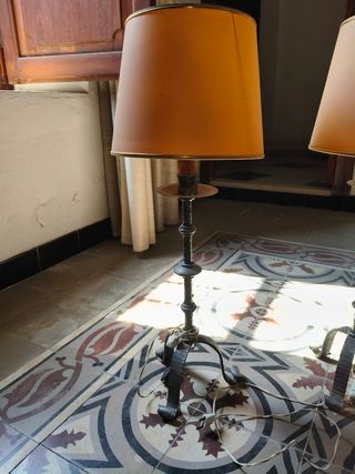 Pareja de lámparas de mesa hierro vintage
