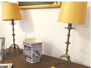 Pareja de lámparas de mesa hierro vintage