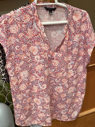 Top Cortefiel estampado rosa - Talla L