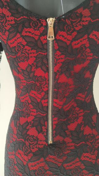 Miniabito pizzo rosso&nero