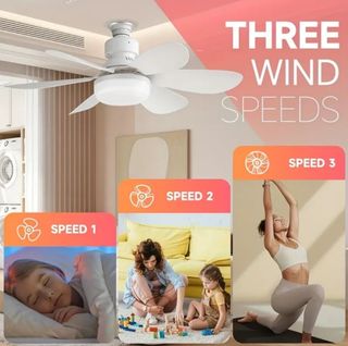 Ventilatore da soffitto con luce led 40W 52 cm 