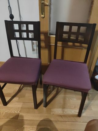 4 Sillas Comedor - 
Madrea y beige  
