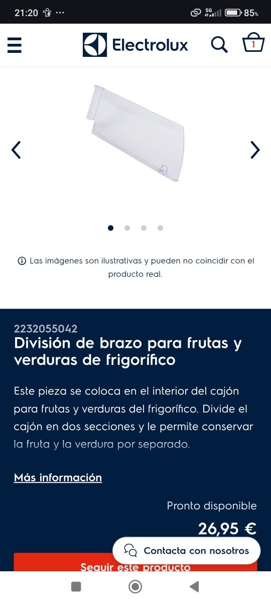 Divisor cajón Electrolux 2232055042
