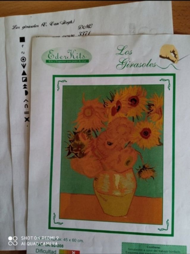 Kit punto cruz Girasoles Van Gogh