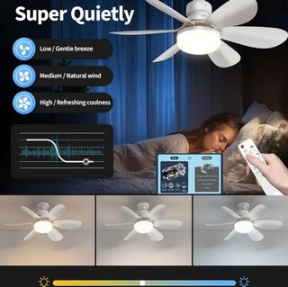  2 ventilatori da soffitto con luce led 40W 52 cm 