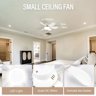  2 ventilatori da soffitto con luce led 40W 52 cm 
