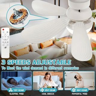  2 ventilatori da soffitto con luce led 40W 52 cm 