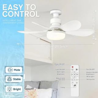  2 ventilatori da soffitto con luce led 40W 52 cm 