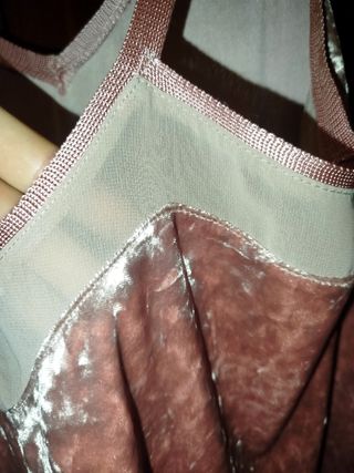 Top terciopelo rosa