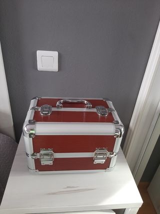 Maletín Maquillaje Rojo Plata