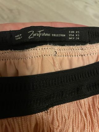 Falda flecos Zara - Rosa