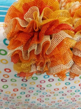 Halloween Sciarpa Arancio Giallo vaporosa,  art.