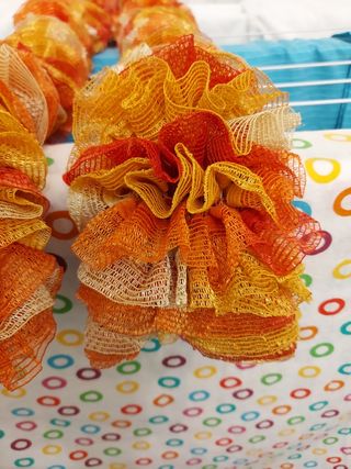 Halloween Sciarpa Arancio Giallo vaporosa,  art.