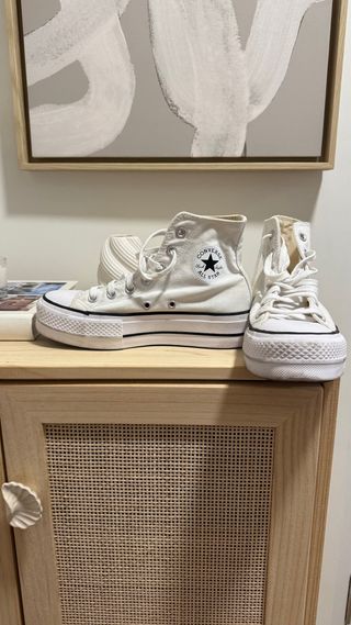 Converse plataforma blancas