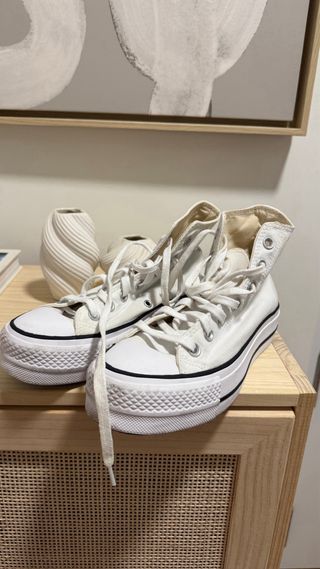 Converse plataforma blancas