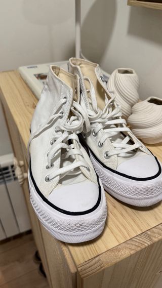 Converse plataforma blancas