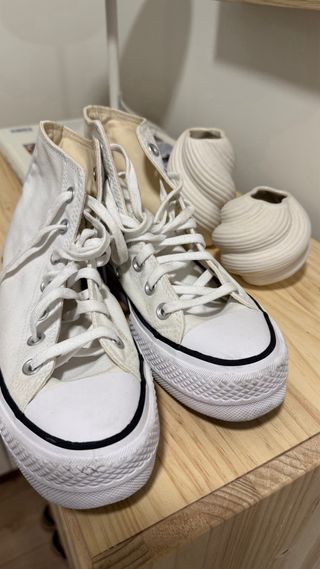 Converse plataforma blancas