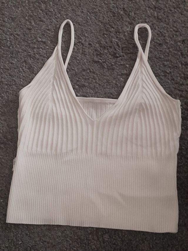 Top blanco tejido