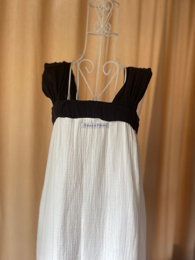 Vestido Blanco&Negro Bonjour by Pompoko