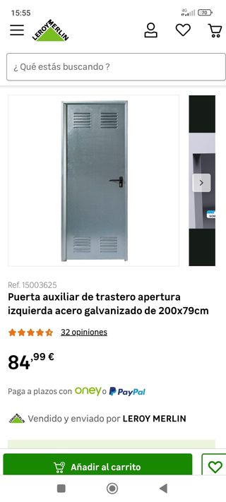 Puerta trastero galvanizada NUEVA
