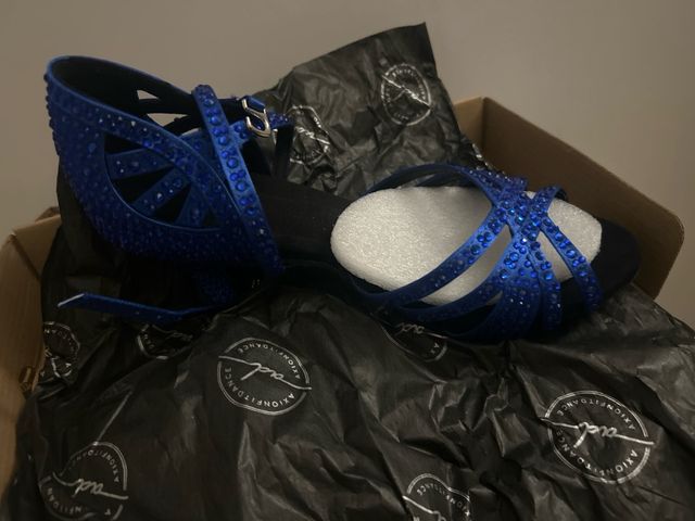 Zapatos baile azul brillantes