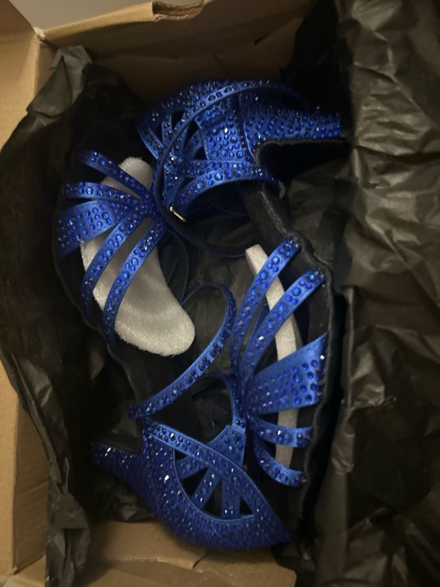 Zapatos baile azul brillantes