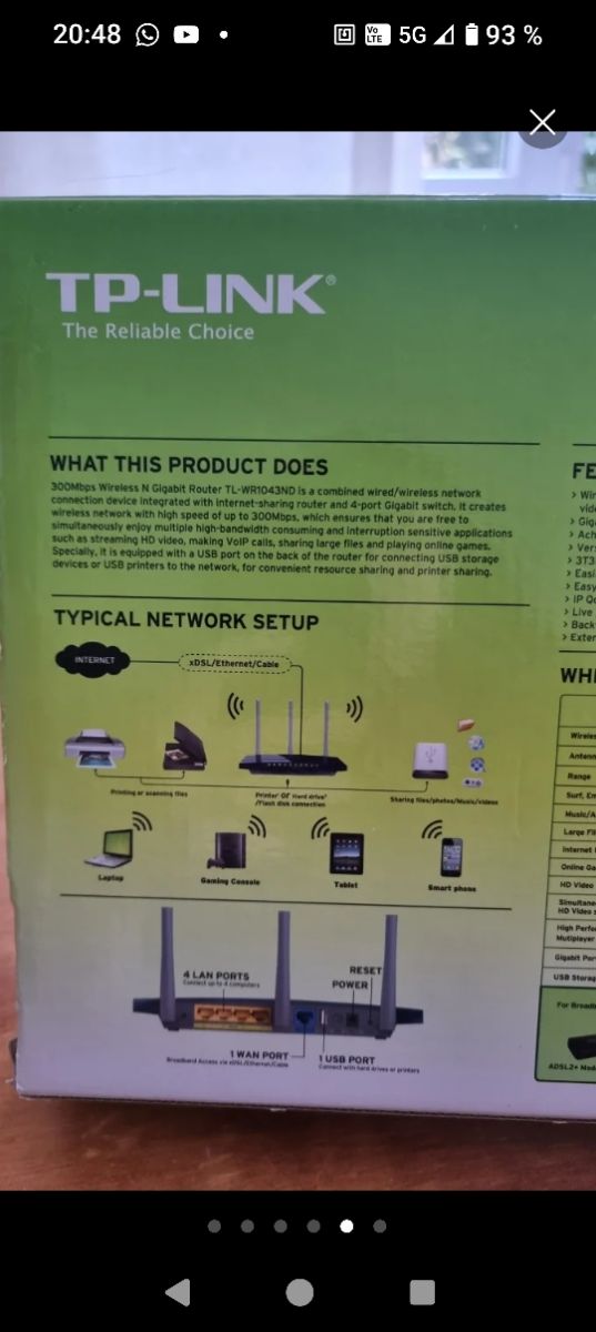 Router TP-Link 300Mbps Gigabit WiFi