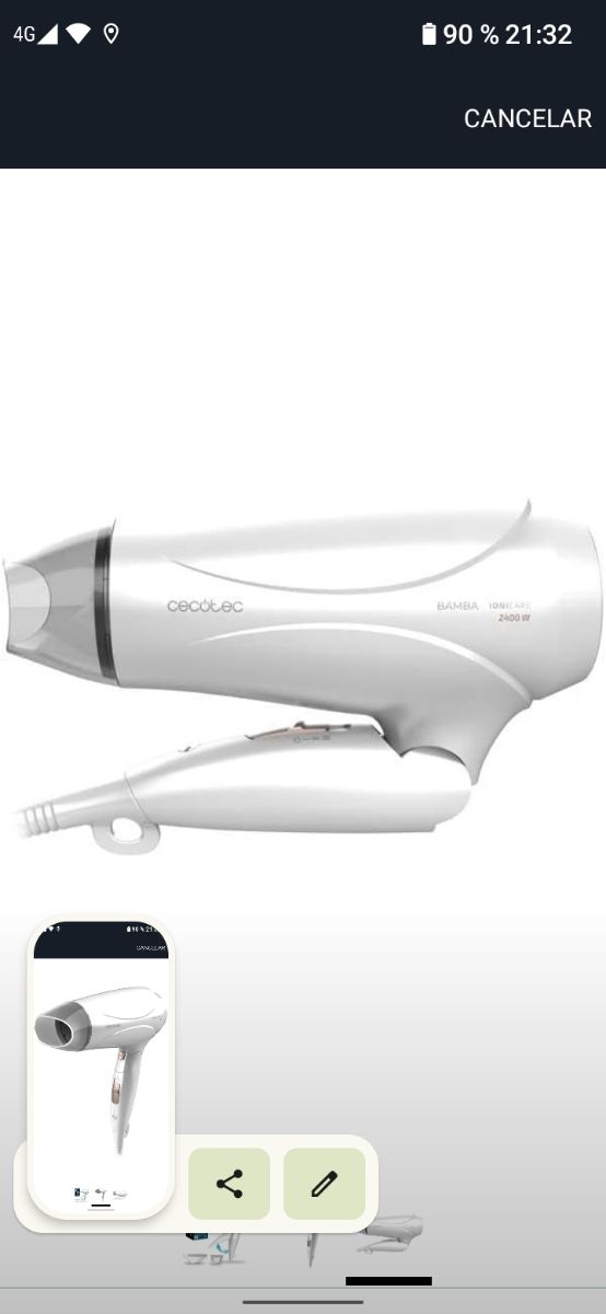 Secador Cecotec viaje 2400W plegable 