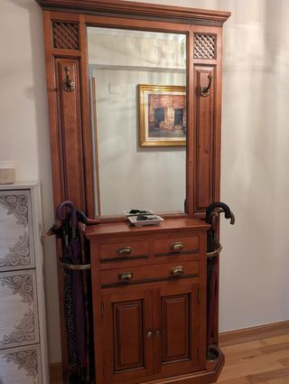 Recibidor madera espejo - vintage
