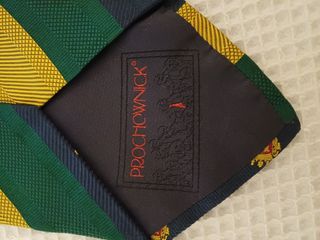 Gravata Listrada Dourada e Verde