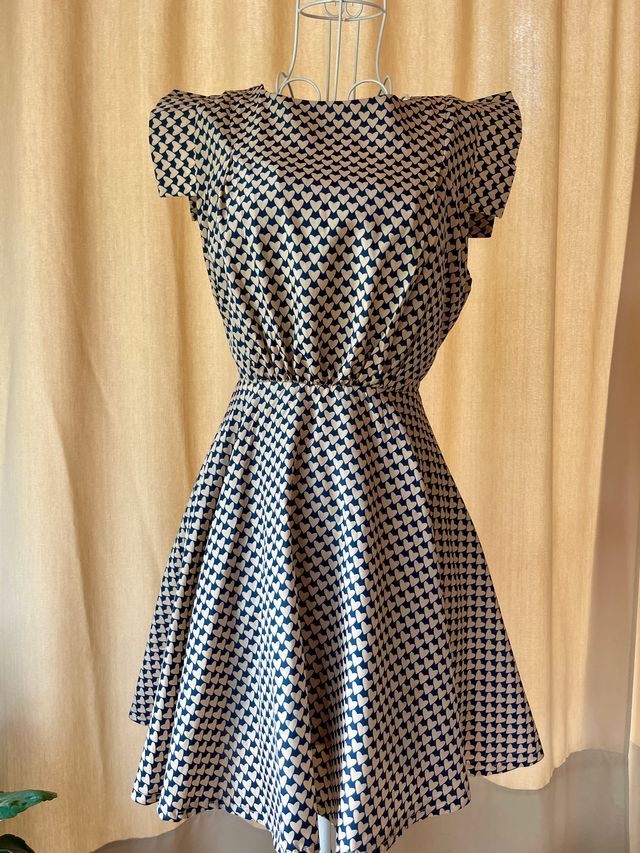 Vestido Tenki S - Beige y Azul