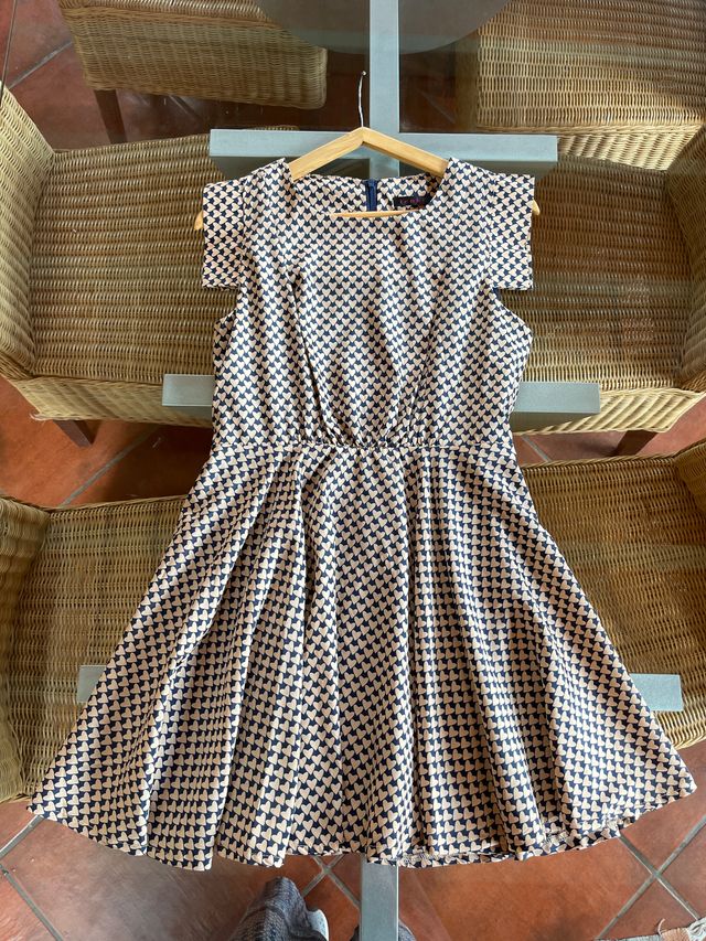 Vestido Tenki S - Beige y Azul