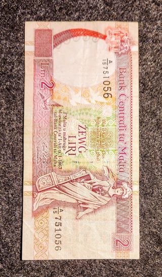 Banconota Malta 2 Lire 1967