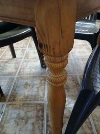 Mesa Comedor Madera Pino de 80cm , estensible.