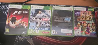 4 juegos Xbox 360: F1 2011, PES 2012, PES 2008 y K