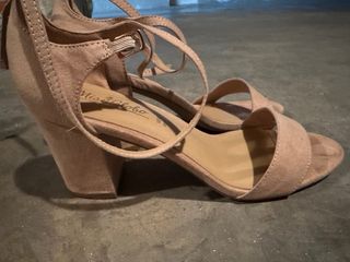 Sandali rosa cipria donna n.39 con tacco in pelle 