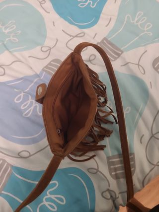 Bolso bandolera marrón flecos