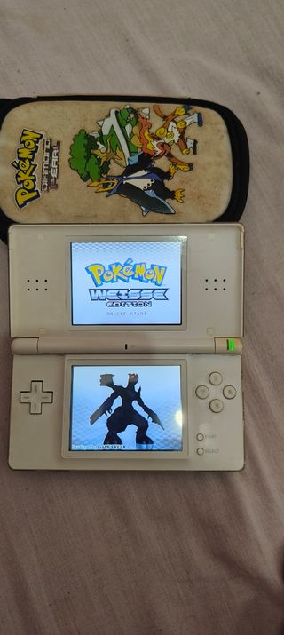 Nintendo DS Lite blanca + Pokémon edition+funda 