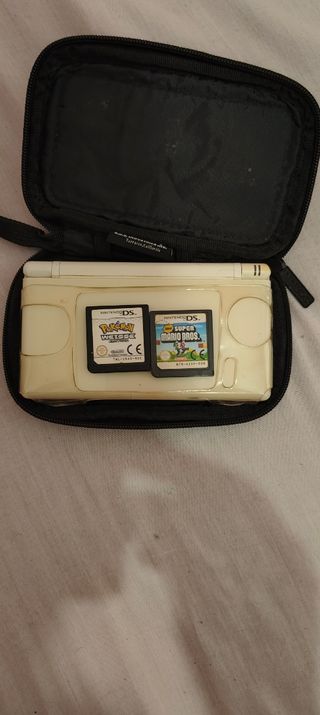 Nintendo DS Lite blanca + Pokémon edition+funda 