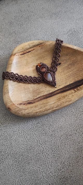Gargantilla Macramé | Ágata Roja